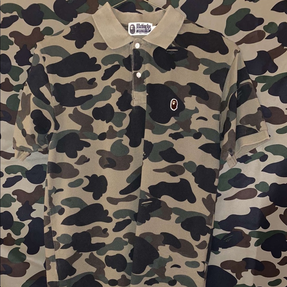 BAPE 1st Camo polo small ape head